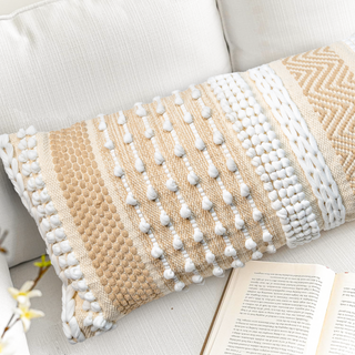 Handmade Decorative Lumbar Throw Pillow Cushion Cover 14x36 | Cover only (no insert)