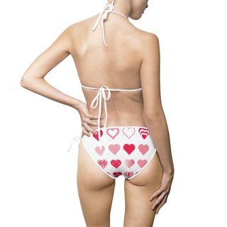 Bold Heart 2 Piece Bikini Set for a Fashionable Pool Season