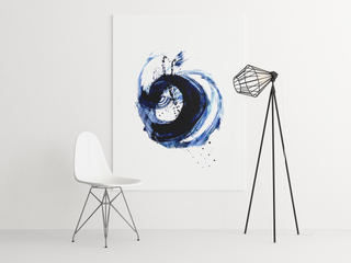 Eye of the Storm | Abstract Canvas Wall Art in Blue– Ready to Hang – Framed or Unframed – Modern Home Décor