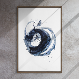 Eye of the Storm | Abstract Canvas Wall Art in Blue– Ready to Hang – Framed or Unframed – Modern Home Décor
