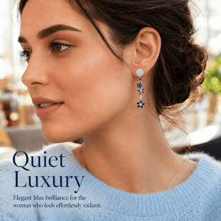 Lab - Grown Sapphire & Tanzanite Mismatched Earrings - Reymey