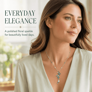 Lab - Grown Emerald Floral Motif Necklace - Reymey