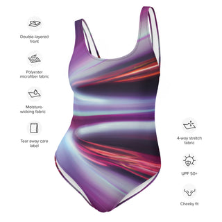 Multicolor Wrap-Style One-Piece Women's Swimwear